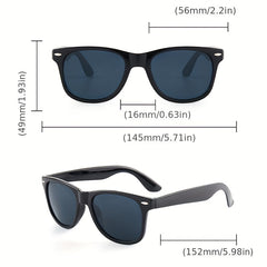 Square Sunglasses Rivet Decor Anti Glare UV400