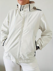 Hooded Waterproof Outdoor Jacket Long Sleeves with Zipper Pockets
