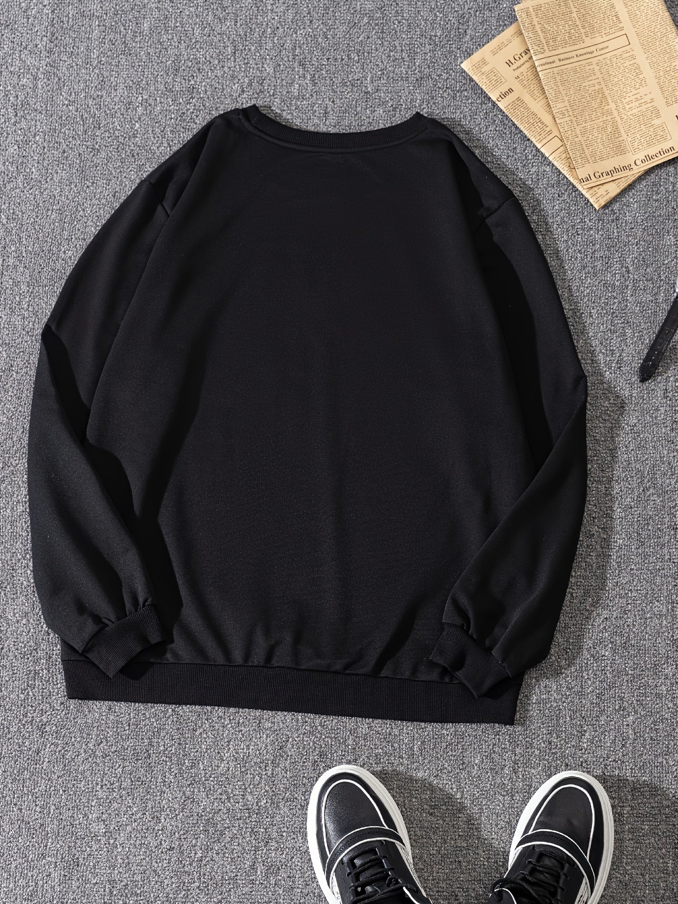 Men's Round Neck Sweatshirt Loose Pullover Autumn Winter