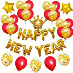Happy New Year Foil Balloon Set - Party Decoration