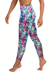 Geometric Print Skinny Leggings Stretchy Casual Leggings