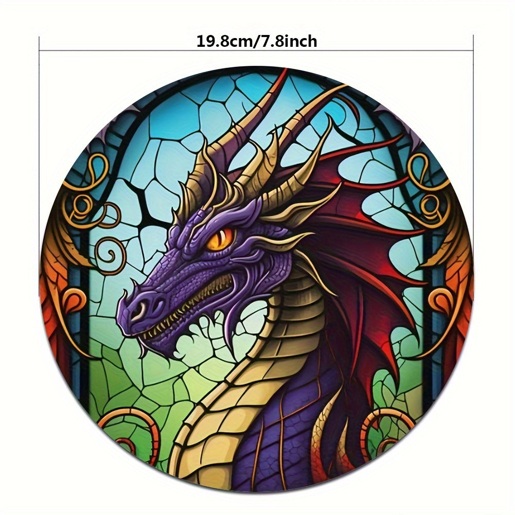 Dragon Mouse Pad Round Non Slip Rubber Mousepad Laptop Office Computer Decor