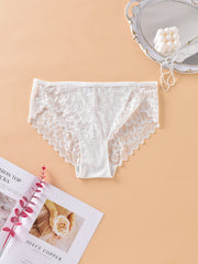 5 Pack Plus Size Panties Set Women's Plus Soft Contrast Lace Briefs