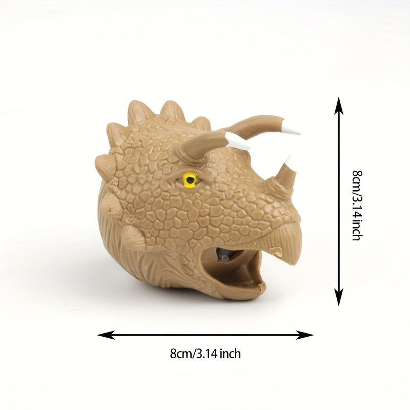 4 Pcs Dino Head Squeeze Ball TPR Rubber Toy Christmas Gift