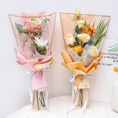 50pcs Golden Edge Transparent Waterproof Flower Packaging Bags