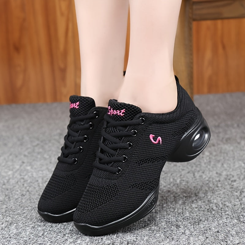Arch Support Non Slip Dance Shoes Mesh Breathable Comfortable Flying Woven Shoes