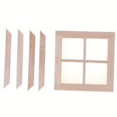 1:12 Dollhouse Wooden 4 Pane Window DIY Accessories