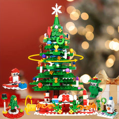 24 IN 1 Advent Calendar Christmas Tree Building Toys With Rotating Base