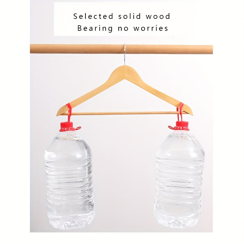 Non-Slip Wooden Clothes Hangers - Solid Wood Hangers for Closet