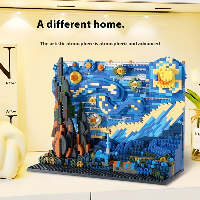 3D Starry Night Building Blocks Set - DIY Home Decor Art Puzzles