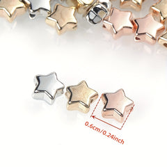100pcs Multicolor Acrylic Star & Heart Spacer Beads DIY Jewelry Making
