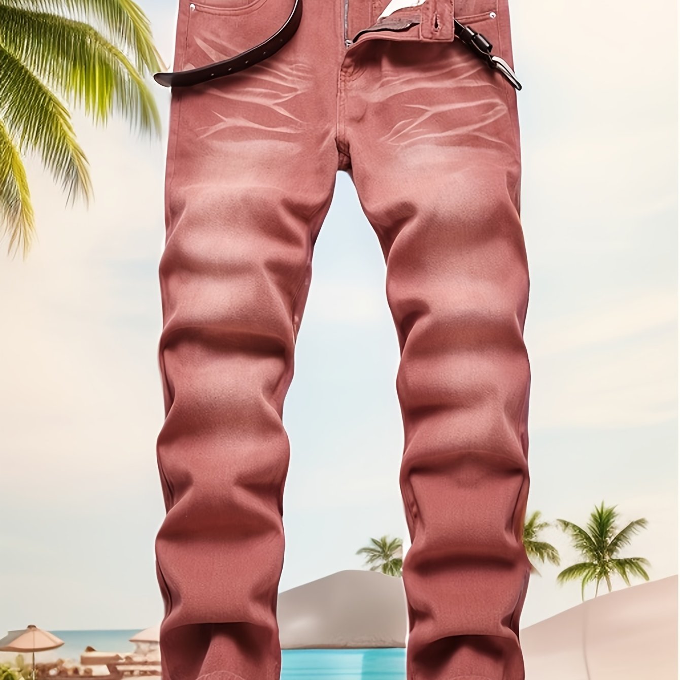 Slim Fit Vintage Jeans Men's Casual Street Style Distressed Denim Pants