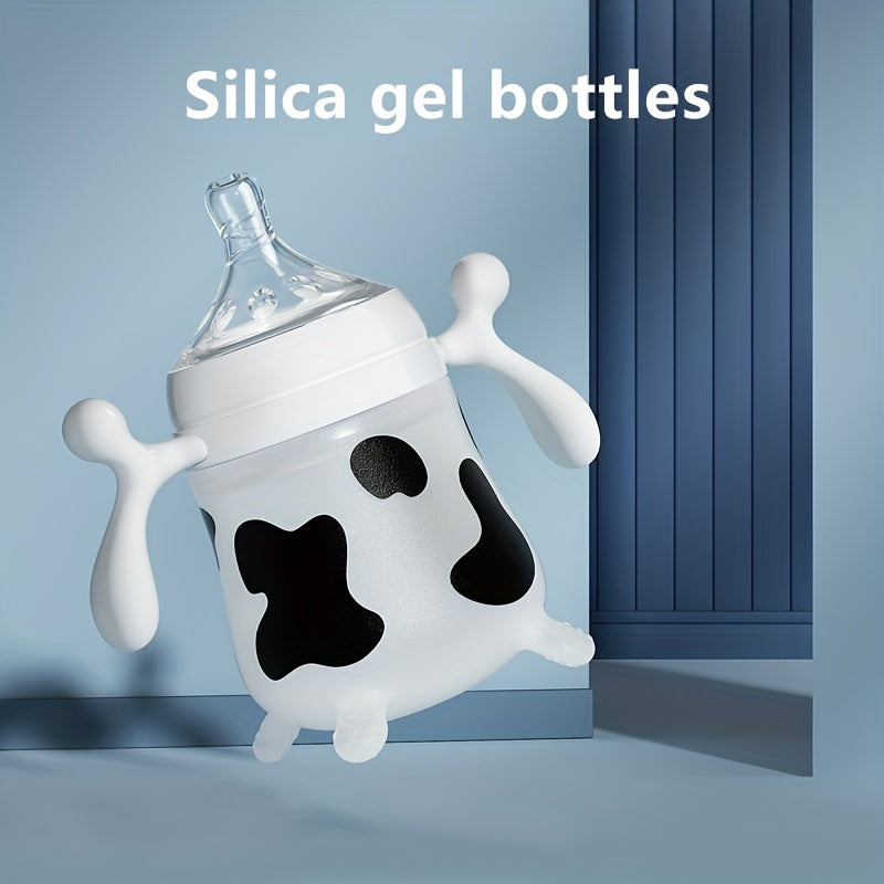 Silicone Newborn Baby Feeding Bottle Anti-fall Anti-flatulence Anti-choking