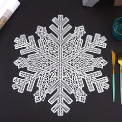 4pcs Nordic Snowflake PVC Placemats - Holiday Table Mat