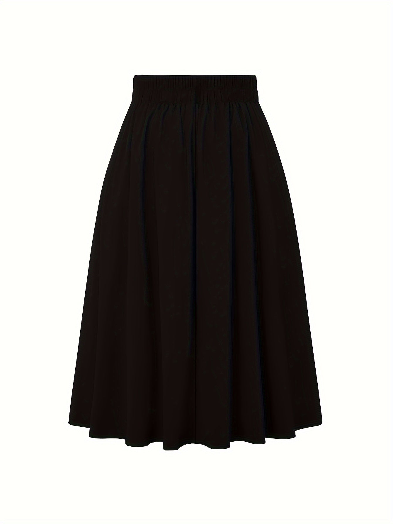 Solid Elastic Button High Rise Maxi Skirt