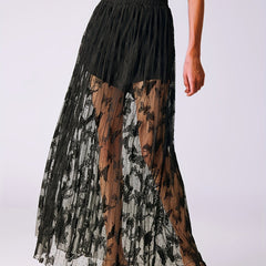 Butterfly Mesh Skirt High Waist Sheer Women's Clothing