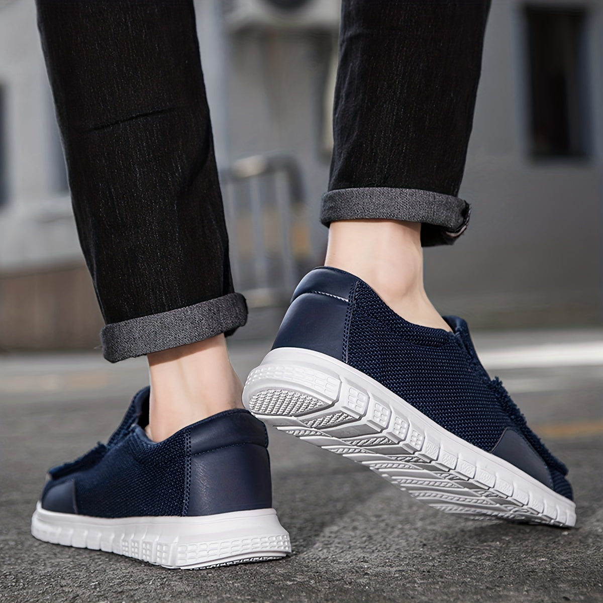 Men's Breathable Canvas Slip On Shoes for Walking Jogging