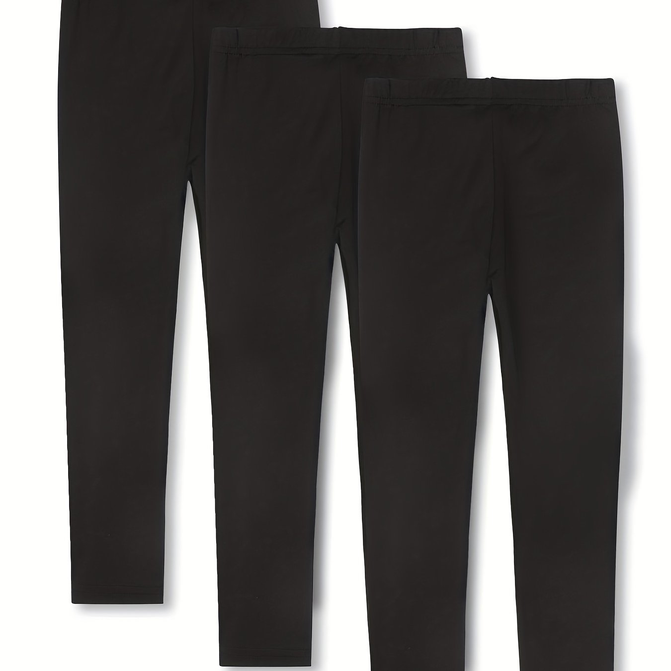 3pcs Girls' Thin Tight Leggings For Outerwear Slim Fit Long Pants