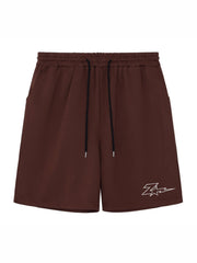 Lightning & Star Pattern Comfy Shorts Mens Casual Elastic Waist Drawstring