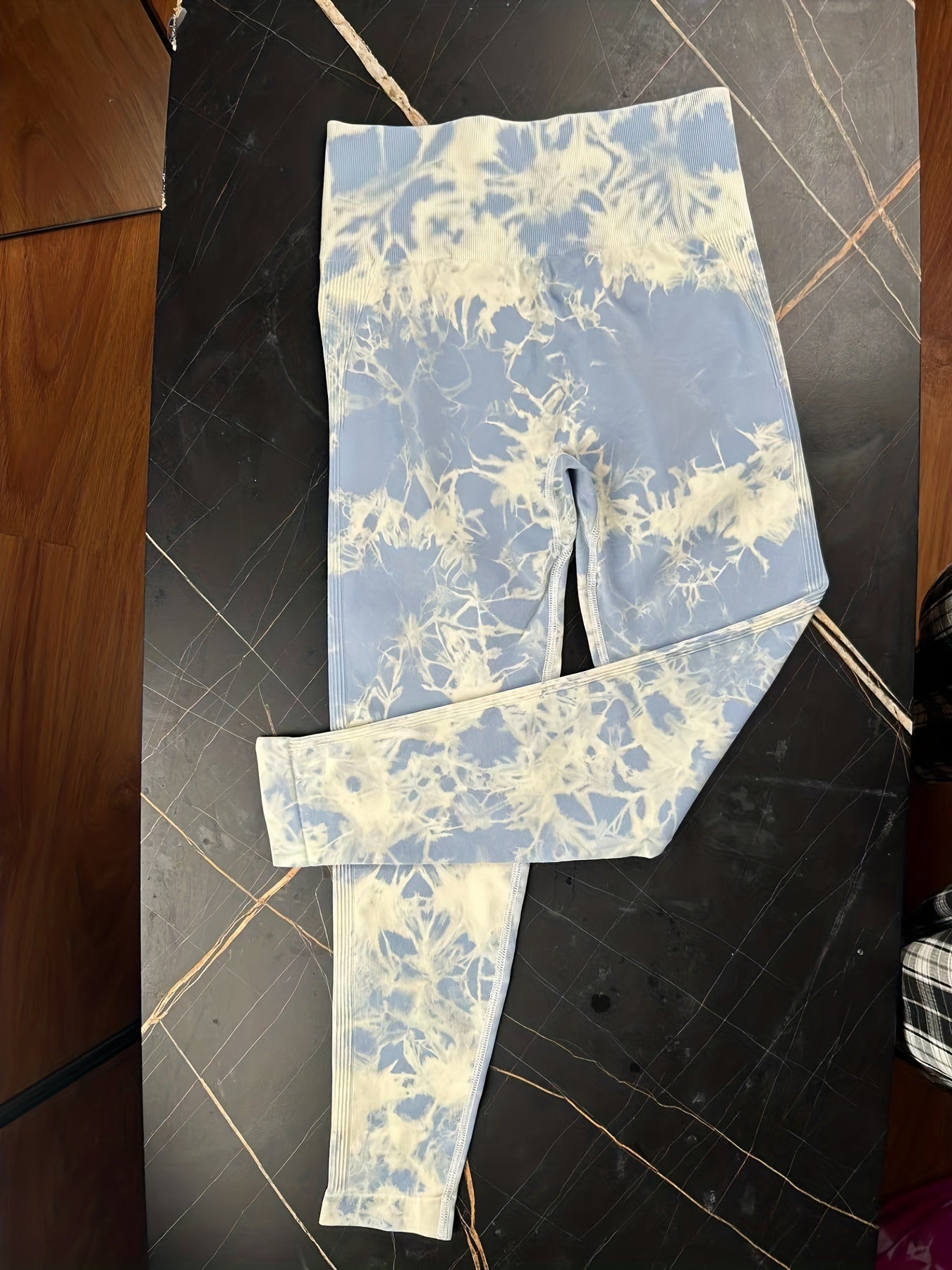 2pcs High Waist Tie Dye Yoga Shorts for Women