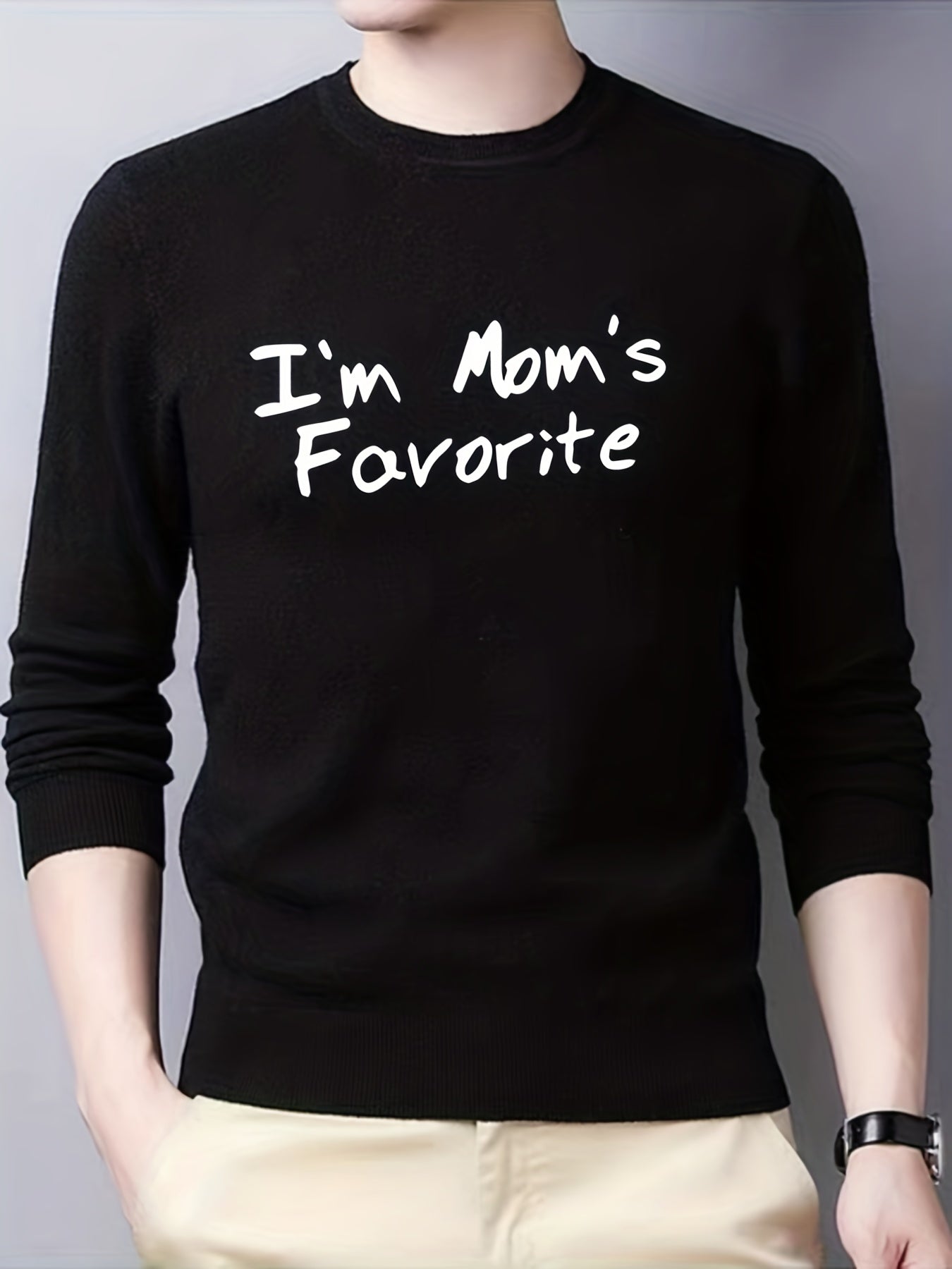 Mom's Favorite Knitted Sweater Men's Warm Mid Stretch Pullover