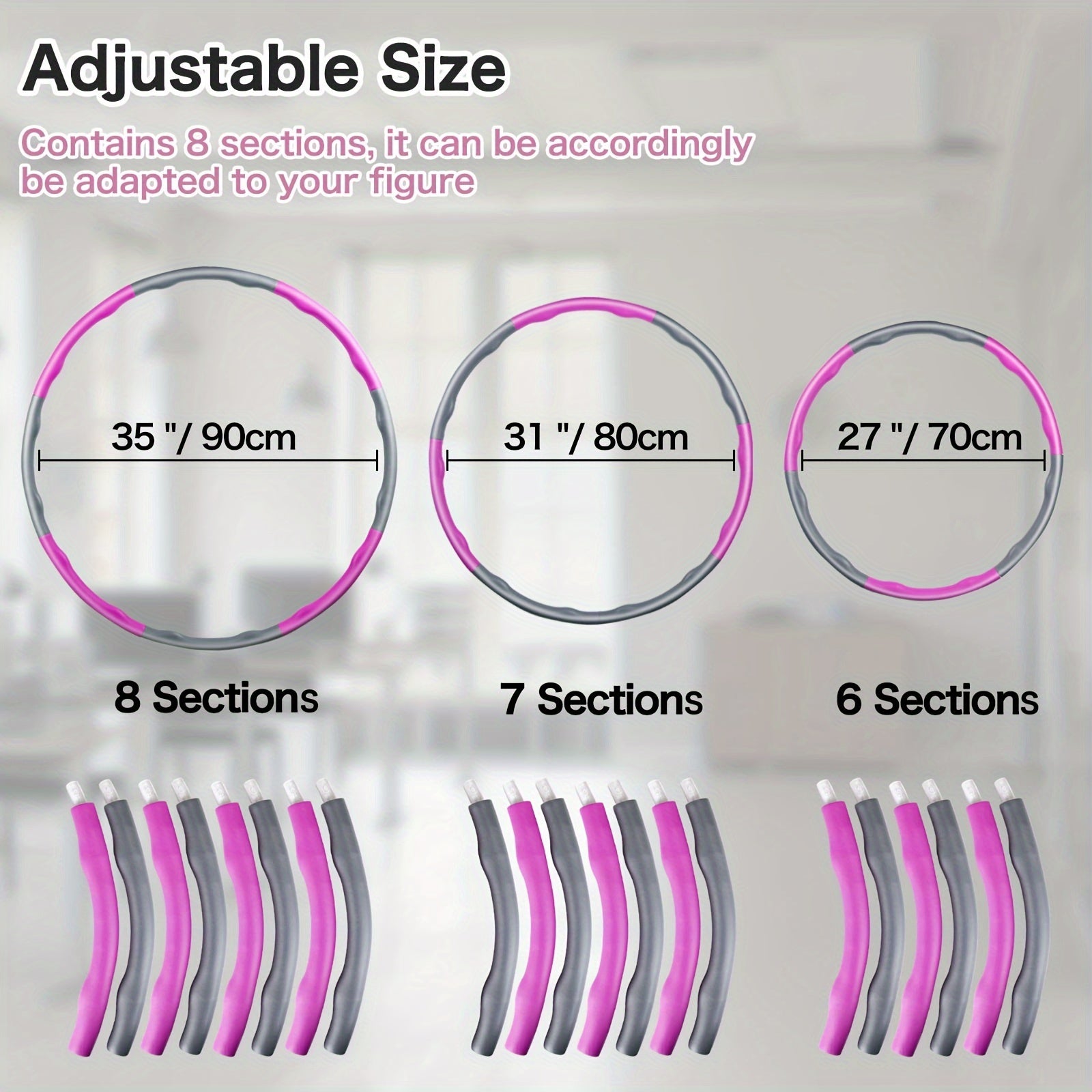 Detachable 8 Section Fitness Hoop Pilates Training Hoop