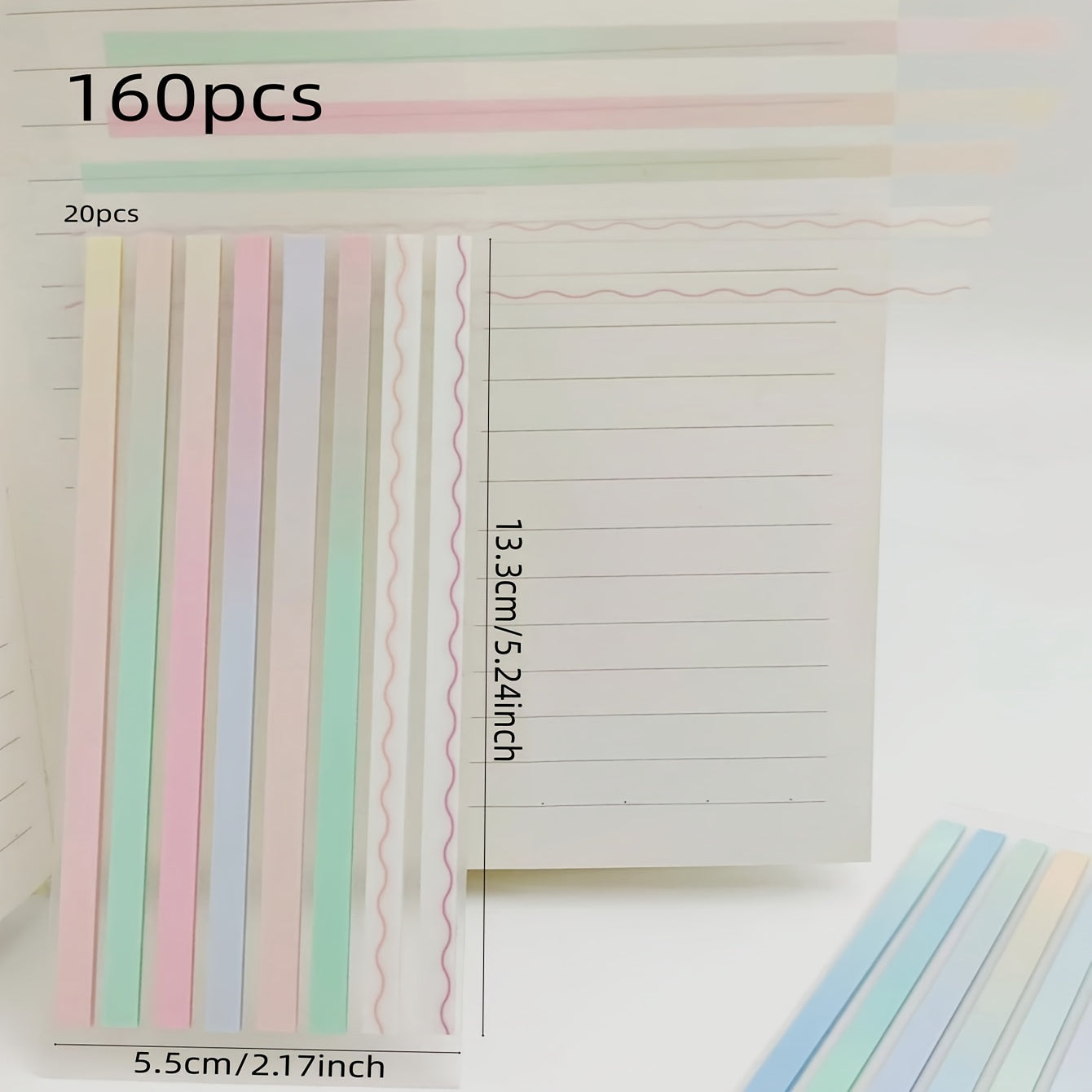 160pcs Transparent Highlighter Tape Sticky Tabs For Annotating Books