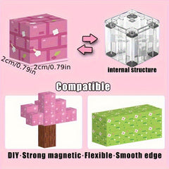 100pcs Magnetic Building Blocks Sakura World Set Magnetic Puzzle Sakura Tree Mag