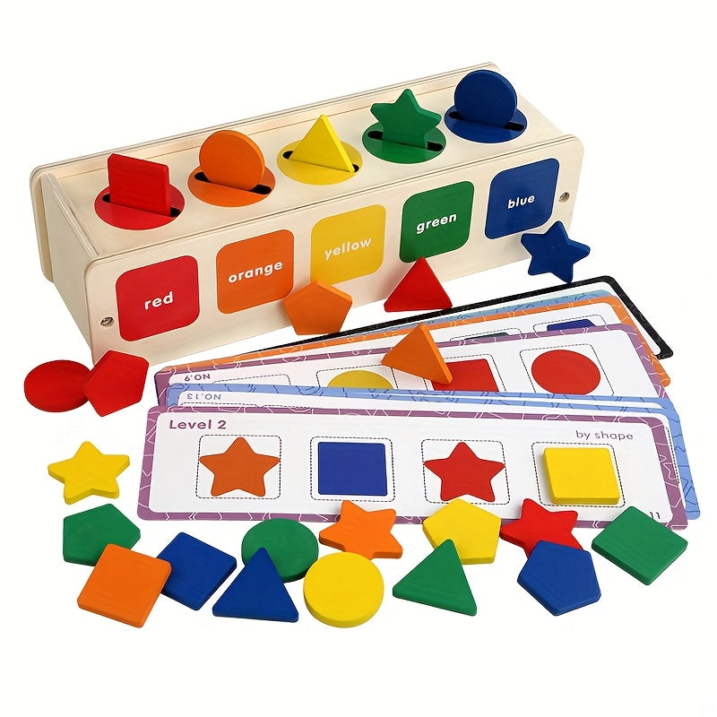 Shape Matching Coin Box Puzzle with Blocks