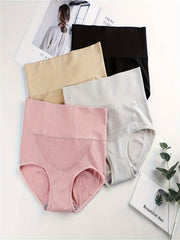 4pcs High Waist Briefs High Stretch Panties Women's Lingerie
