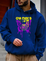 Men's Casual Butterfly Print Hooded Sweatshirt