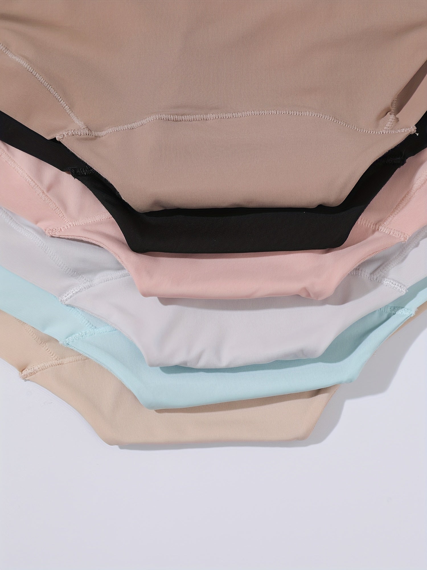 6pcs Seamless Solid Briefs Breathable Intimates Panties