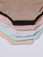 6pcs Seamless Solid Briefs Breathable Intimates Panties