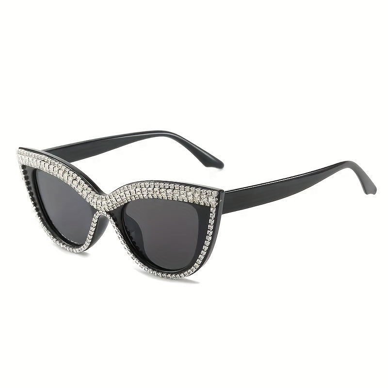 Boho Rhinestone Cat Eye Sunglasses for Women UV400