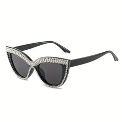 Boho Rhinestone Cat Eye Sunglasses for Women UV400
