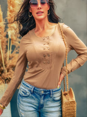 Solid Crew Neck One Piece Bodysuit for Women