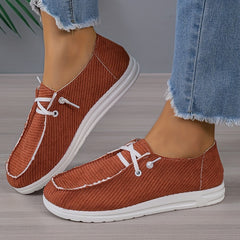 Women's Corduroy Loafers Slip On Flat Solid Shoes