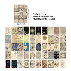 100 Sheets Retro Circle Elements Stationery Stickers Set