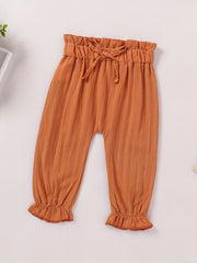 Baby Girl s Casual Elastic Waist Pants Kid s Comfy Trousers