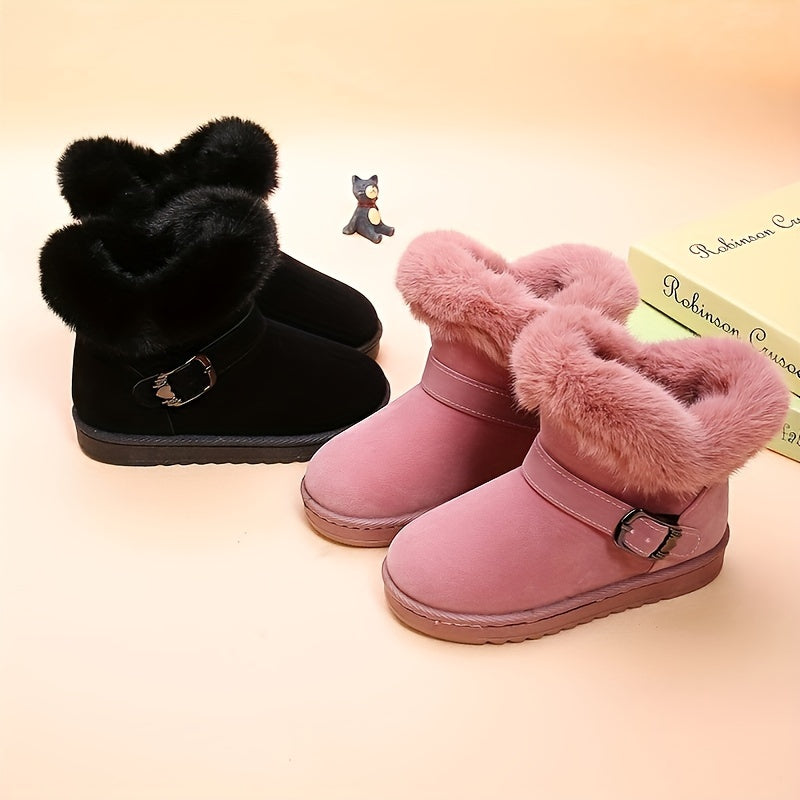 Boys' Soft Warm Snow Boots - Outdoor Winter Hiking Boots