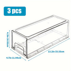 Clear Plastic Refrigerator Storage Box for Fruits Vegetables Drinks Organizers