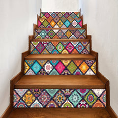 6pcs Peel And Stick Stair Riser Stickers Self Adhesive Staircase Decals