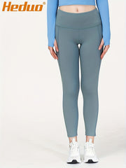 HEDUO Plus Size Yoga Leggings High Waist Sports Tights Pocket