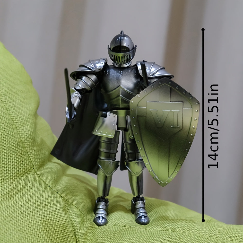 Movable Medieval Knight Figure w/ Weapon Accessories Shield & Helmet 4 Colors