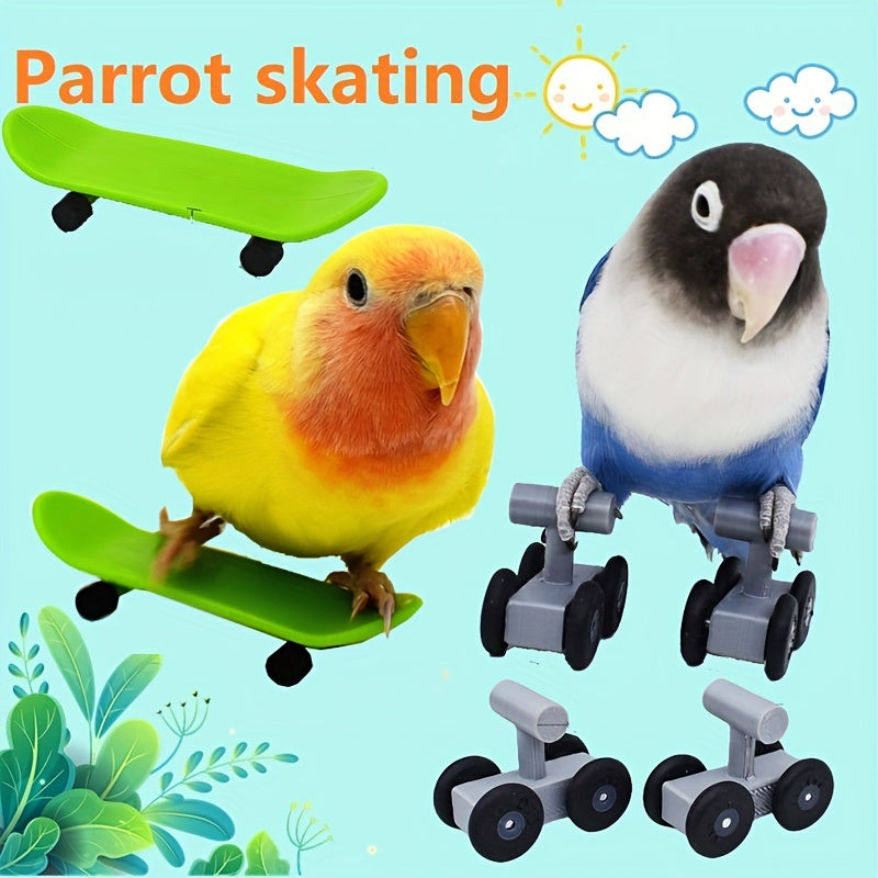 Interactive Parrot Skateboard Toy for Exercise and Training