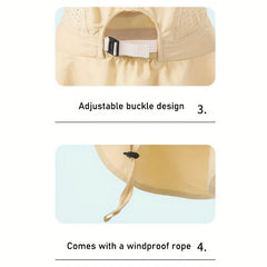 Summer UV Protection Bucket Hat Wide Brim S