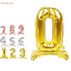 32" 3D Digital Aluminum Film Balloon with Seat Numbers 0-9