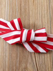 Christmas Letter Print Striped Bodysuit & Headband Baby Set