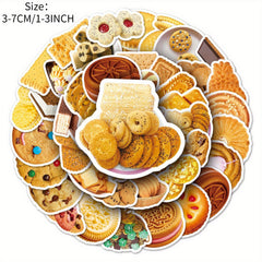 50pcs Biscuit Series Doodle Stickers Waterproof Decorative DIY Creative Toys