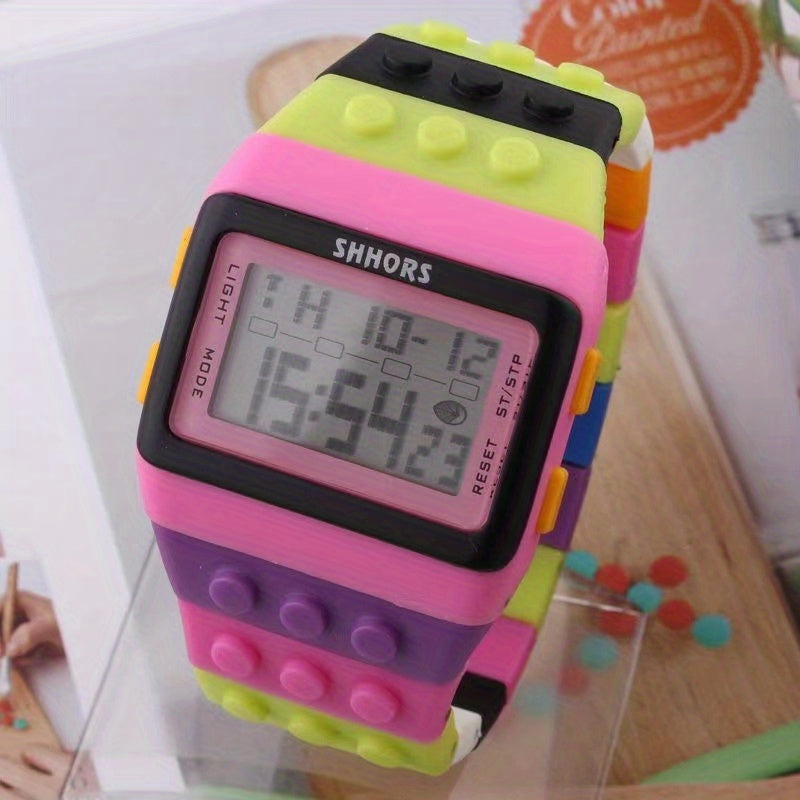 Rainbow Block Building Block LED Electronic Watch for Kids
